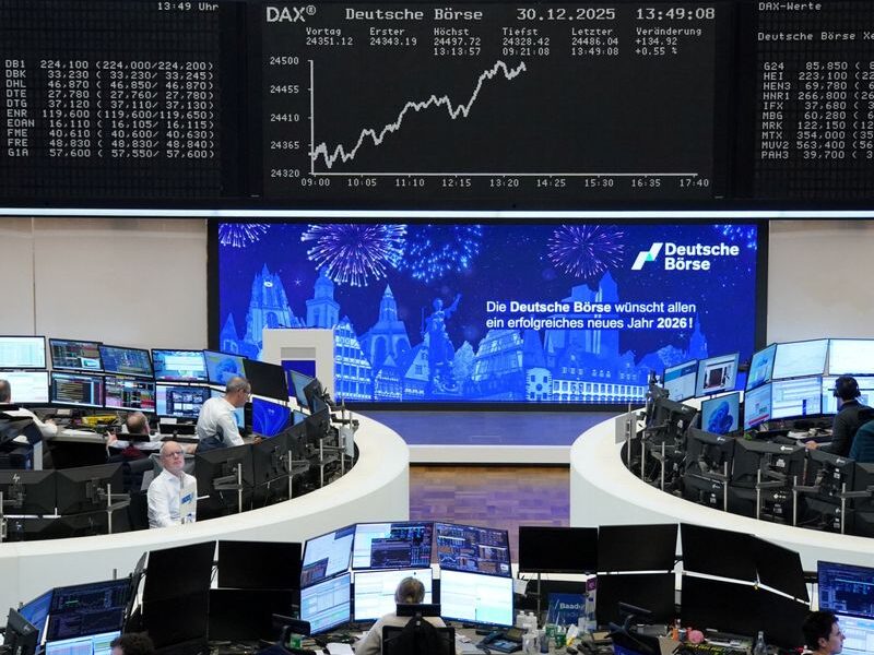European shares hit record high as 2026 trading begins