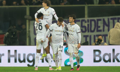 FLORENCE, ITALY - JANUARY 24: Marco Palestra of Cagliari Calcio celebrates after scoring a goal during the Serie A match between ACF Fiorentina and Cagliari Calcio at Artemio Franchi on January 24, 2026 in Florence, Italy. (Photo by Gabriele Maltinti/Getty Images)