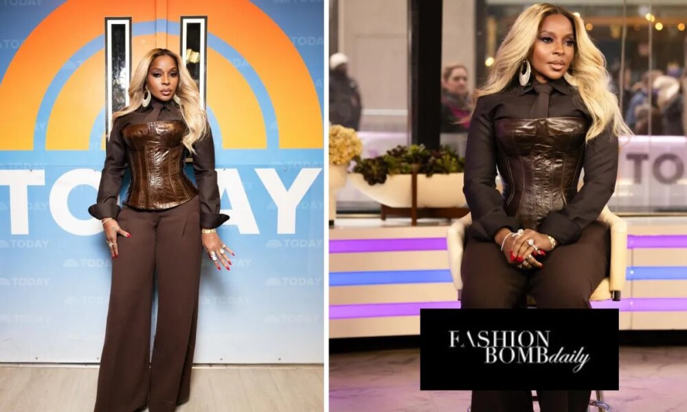 Mary J. Blige Promoted her MJB X Vegas Residency in a Brown Sergio Hudson Look