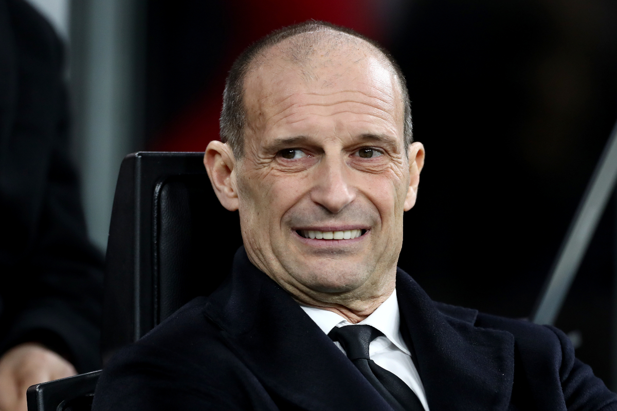 MILAN, ITALY - JANUARY 18: Massimiliano Allegri, Head Coach of AC Milan, looks on prior to the Serie A match between AC Milan and US Lecce at Giuseppe Meazza Stadium on January 18, 2026 in Milan, Italy. (Photo by Marco Luzzani/Getty Images)