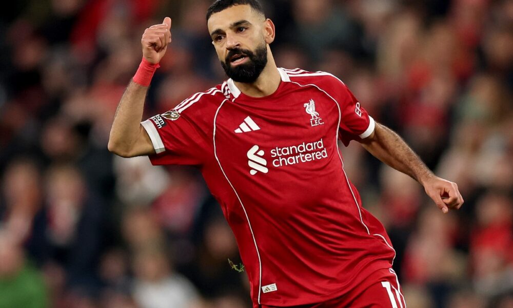 Mohamed Salah in action for Liverpool vs Brighton