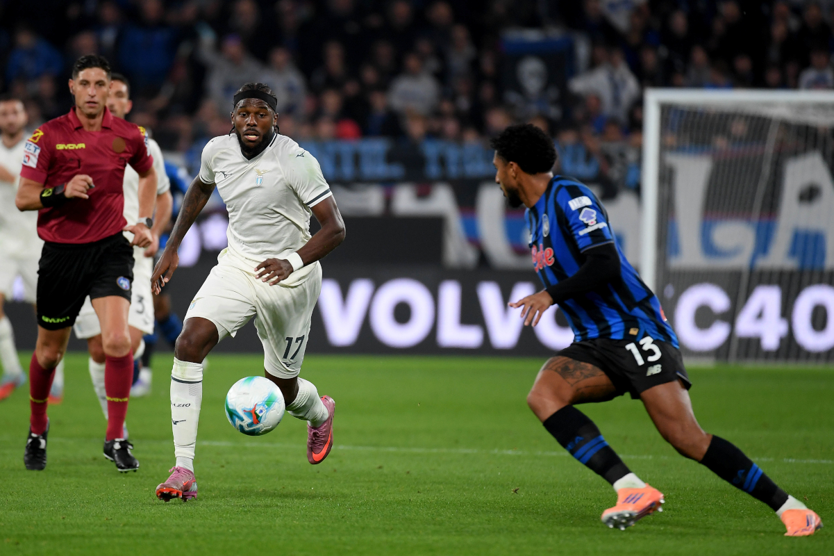 BERGAMO, ITALY - OCTOBER 19: Nuno Tavares of SS Lazio in action during the Serie A match between Atalanta BC and SS Lazio at Gewiss Stadium on October 19, 2025 in Bergamo, Italy. (Photo by Marco Rosi - SS Lazio/Getty Images)