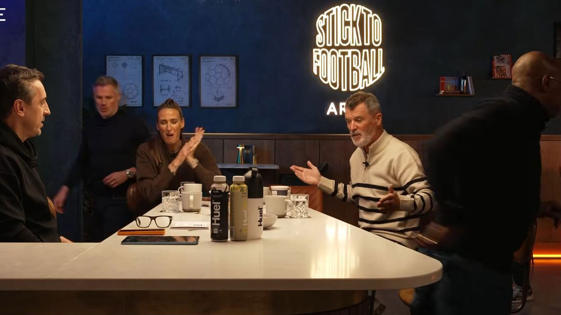 Ian Wright walks out as Roy Keane goes on hilarious golf rant moments before Rory McIlroy comes on set