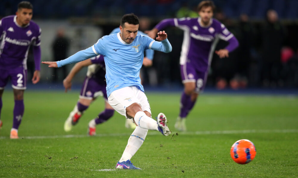 ROME, ITALY - JANUARY 07: Pedro of Lazio scores his team