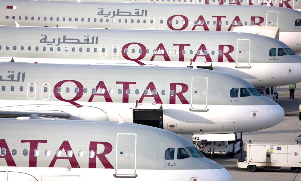 Qatar Airways aircraft lineup highlighting Airbus fleet