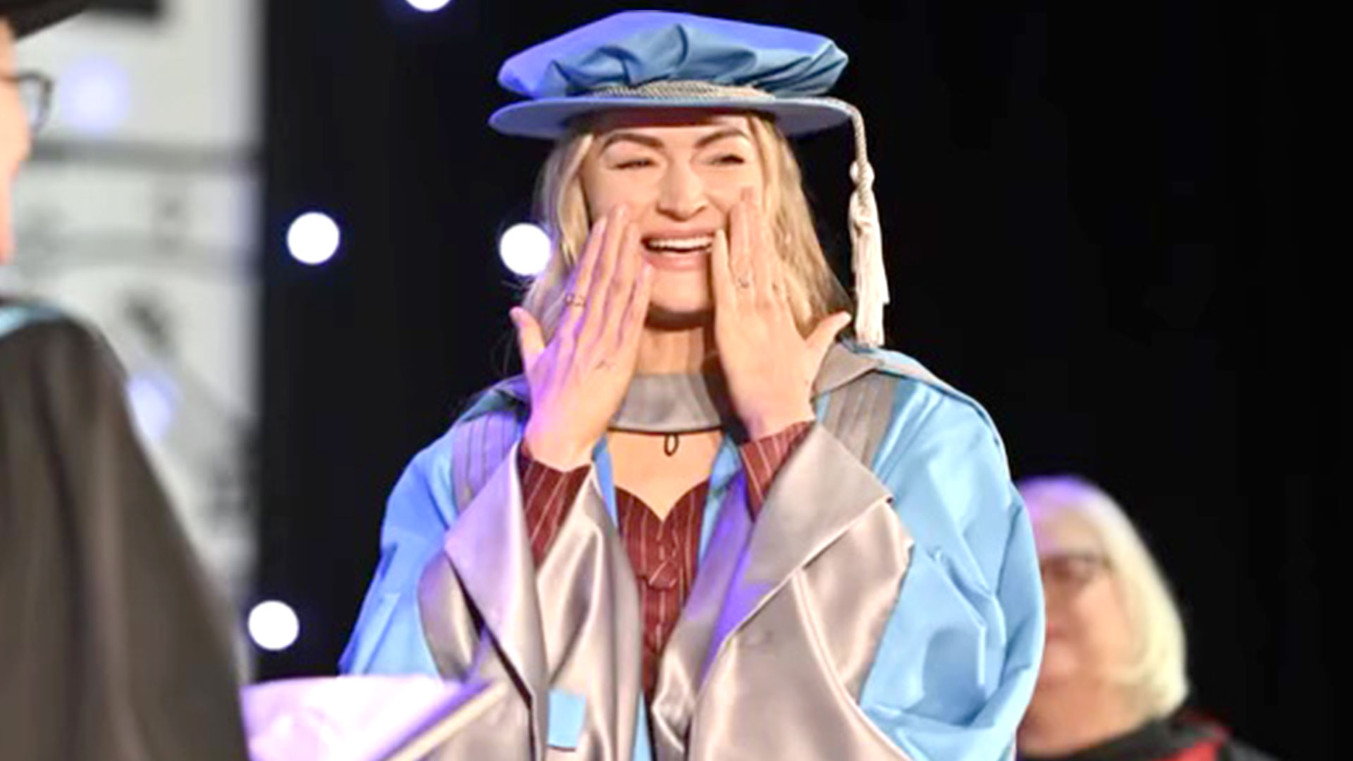 Proud Laura Woods gets emotional as TNT Sports presenter is awarded honorary doctorate