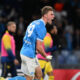 NAPLES, ITALY - JANUARY 07: Rasmus Hojlund of SSC Napoli celebrates after scoring his side second goal during the Serie A match between SSC Napoli and Hellas Verona FC at Stadio Diego Armando Maradona on January 07, 2026 in Naples, Italy. (Photo by Francesco Pecoraro/Getty Images)