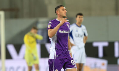 FLORENCE, ITALY - JANUARY 27: Roberto Piccoli of ACF Fiorentina celebrates after scoring a goal during of the Coppa Italia match between of ACF Fiorentina and of Como 1907 at Stadio Artemio Franchi on January 27, 2026 in Florence, Italy. (Photo by Gabriele Maltinti/Getty Images)