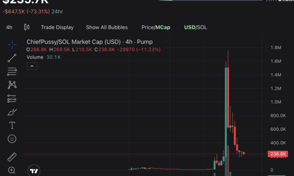 Former Mt Gox CEO's cat memecoin has already crashed 90%