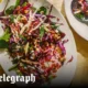 Beetroot, apple and spelt salad with hazelnuts and pumpkin seeds