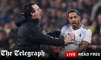 Unai Emery shoves Youri Tielemans but Aston Villa win to book place in Europa League last 16