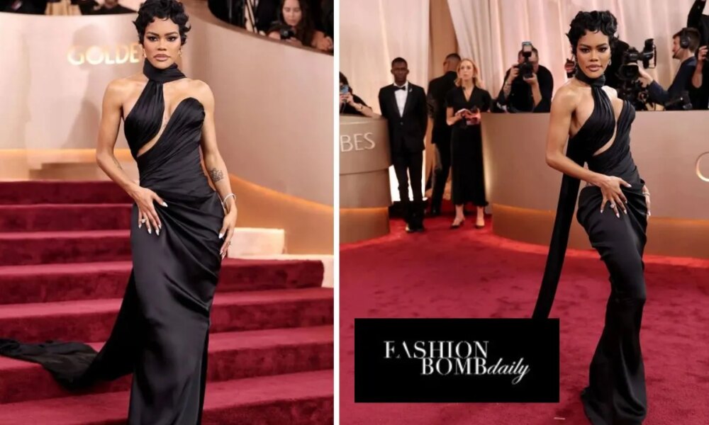 Teyana Taylor Stuns at the 2026 Golden Globes in a Black Schiaparelli Haute Couture Gown