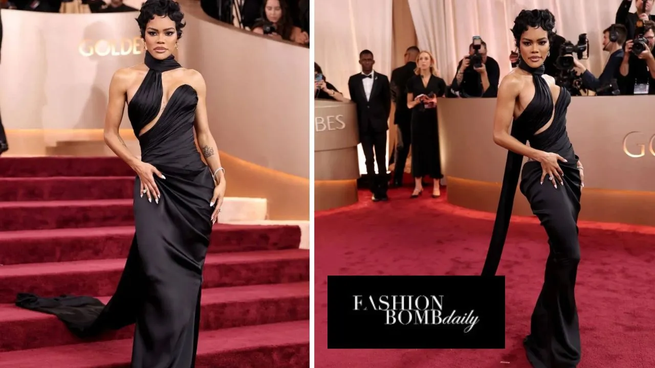 Teyana Taylor Stuns at the 2026 Golden Globes in a Black Schiaparelli Haute Couture Gown