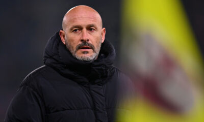 BOLOGNA, ITALY - JANUARY 22: Vincenzo Italiano head coach of Bologna FC looks on during the UEFA Europa League 2025/26 League Phase MD7 match between Bologna FC 1909 and Celtic FC at Stadio Renato Dall'Ara on January 22, 2026 in Bologna, Italy. (Photo by Alessandro Sabattini/Getty Images)
