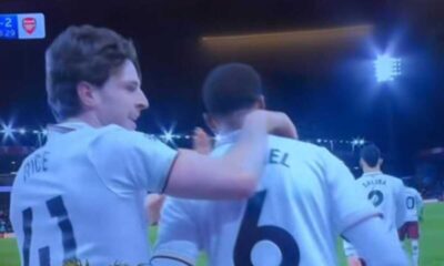 Riccardo Calafiori watches Arsenal