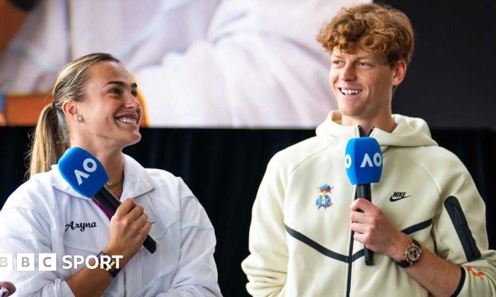 Aryna Sabalenka and Jannik Sinner, the women's world number one and men's number two, speak to media during the Australian Open in 2025