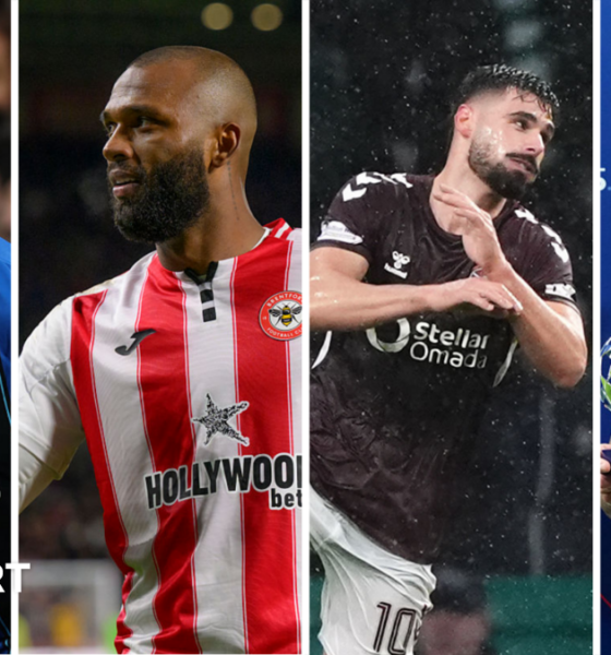 Antoine Semenyo, Igor Thiago, Claudio Braga and Nico O'Reilly