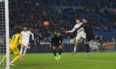 ROME, ITALY - JANUARY 13: Antonio Arena of AS Roma scores the team's second goal during the Coppa Italia match between AS Roma and Torino FC at Olimpico Stadium on January 13, 2026 in Rome, Italy. (Photo by Paolo Bruno/Getty Images)