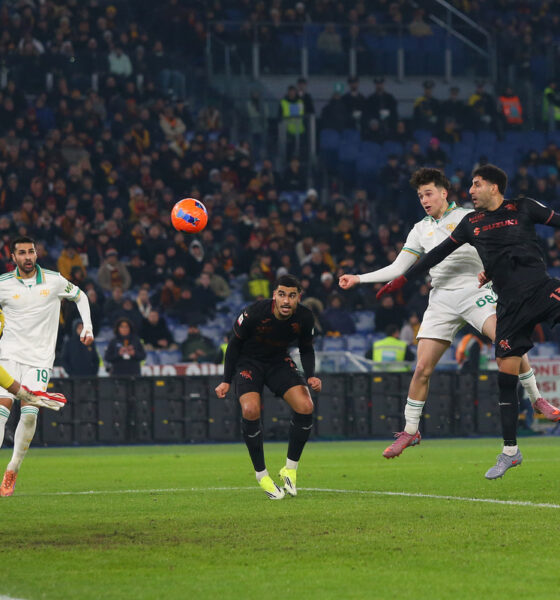 ROME, ITALY - JANUARY 13: Antonio Arena of AS Roma scores the team's second goal during the Coppa Italia match between AS Roma and Torino FC at Olimpico Stadium on January 13, 2026 in Rome, Italy. (Photo by Paolo Bruno/Getty Images)