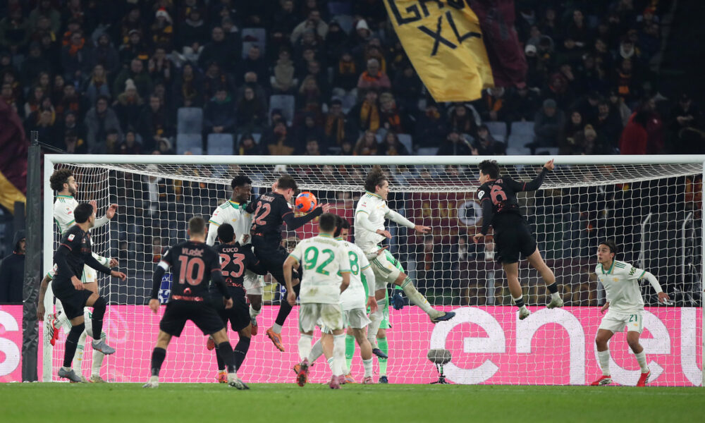 ROME, ITALY - JANUARY 13: Emirhan Ilkhan of Torino FC scores the team's third goal during the Coppa Italia match between AS Roma and Torino FC at Olimpico Stadium on January 13, 2026 in Rome, Italy. (Photo by Paolo Bruno/Getty Images)