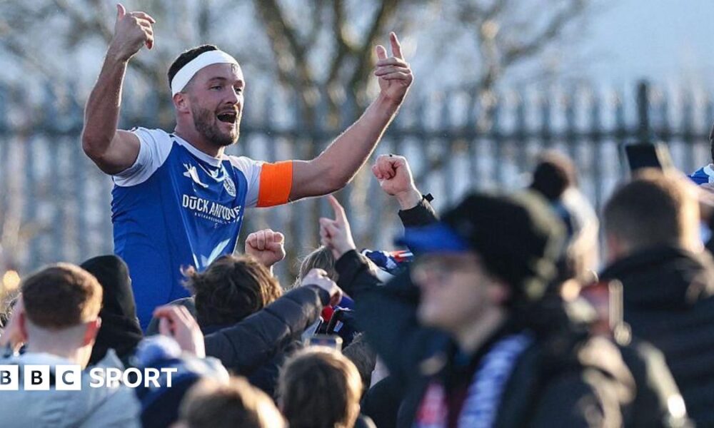 A banner paying tribute to Ethan McLeod at Macclesfield