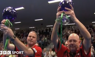 Paul Foster and Alex Marshall with their trophies
