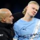 Pep Guardiola and Erling Haaland