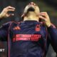 Nottingham Forest's Morgan Gibbs-White reacts to missing a penalty against Braga