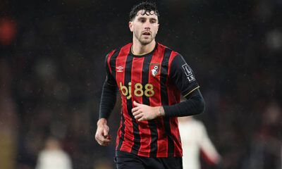 Marcos Senesi of Bournemouth during the Premier League match between Bournemouth and Liverpool at Vitality Stadium on January 24, 2026 in...