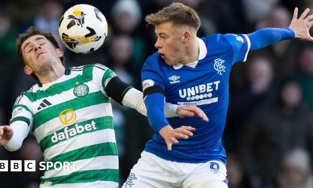 Celtic midfielder Luke McCowan and Rangers midfielder Connor Barron