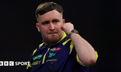 Luke Littler celebrates