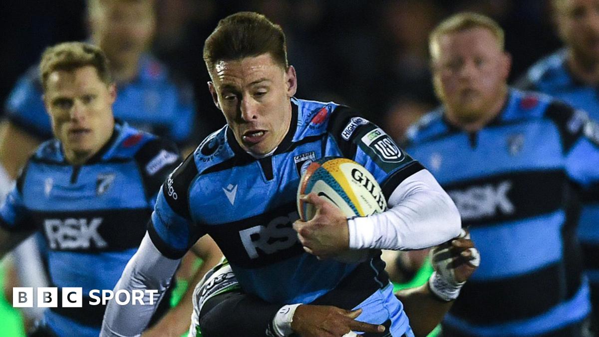 Josh Adams, who is one of seven Cardiff players named in Wales' 2026 Six Nations squad, in action for Cardiff against Benetton
