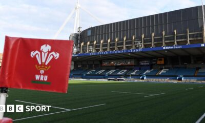 A Welsh Rugby Union flag flies at Cardiff Arms Park
