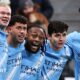 Man City players celebrate