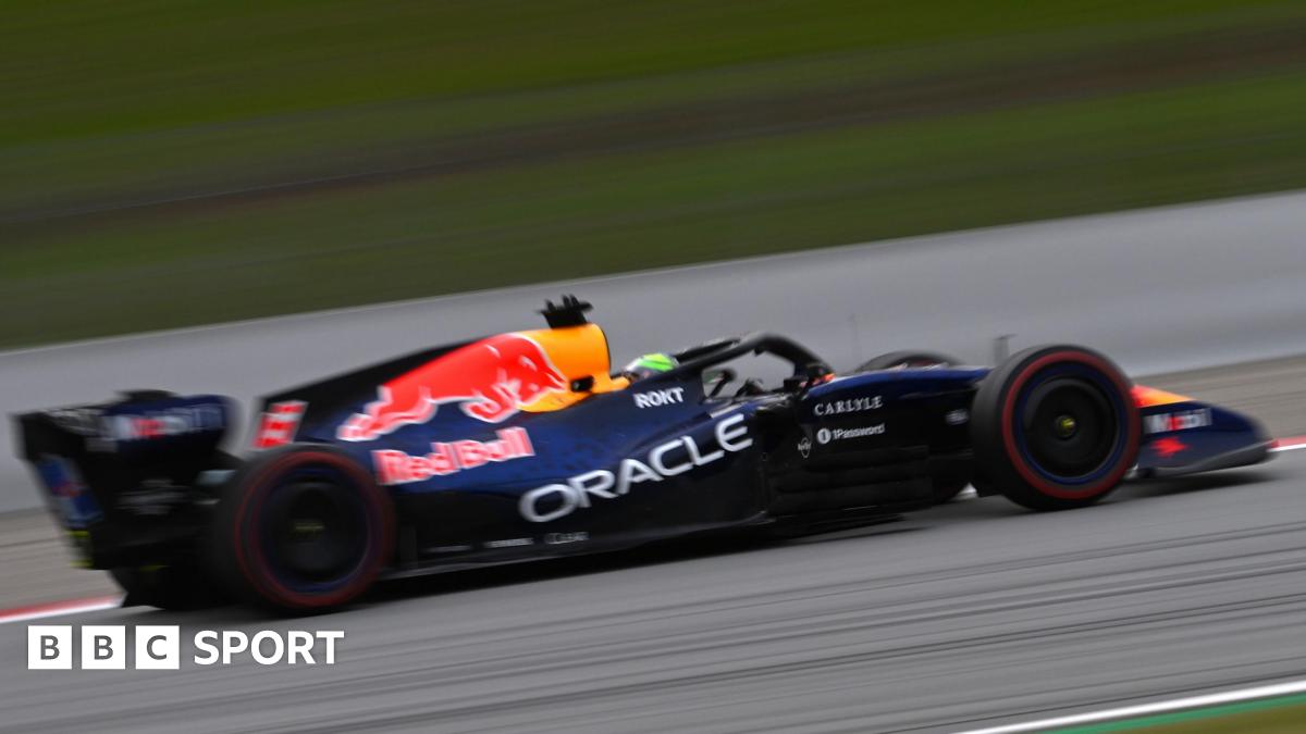 Isack Hadjar in the Red Bull RB22 at the Circuit de Barcelona-Catalunya