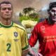 Steven Gerrard (Liverpool) & Cafu (Brazil) with Ballon d'Or