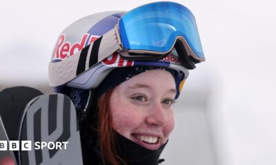 Freestyle skier Kirsty Muir smiles after competing