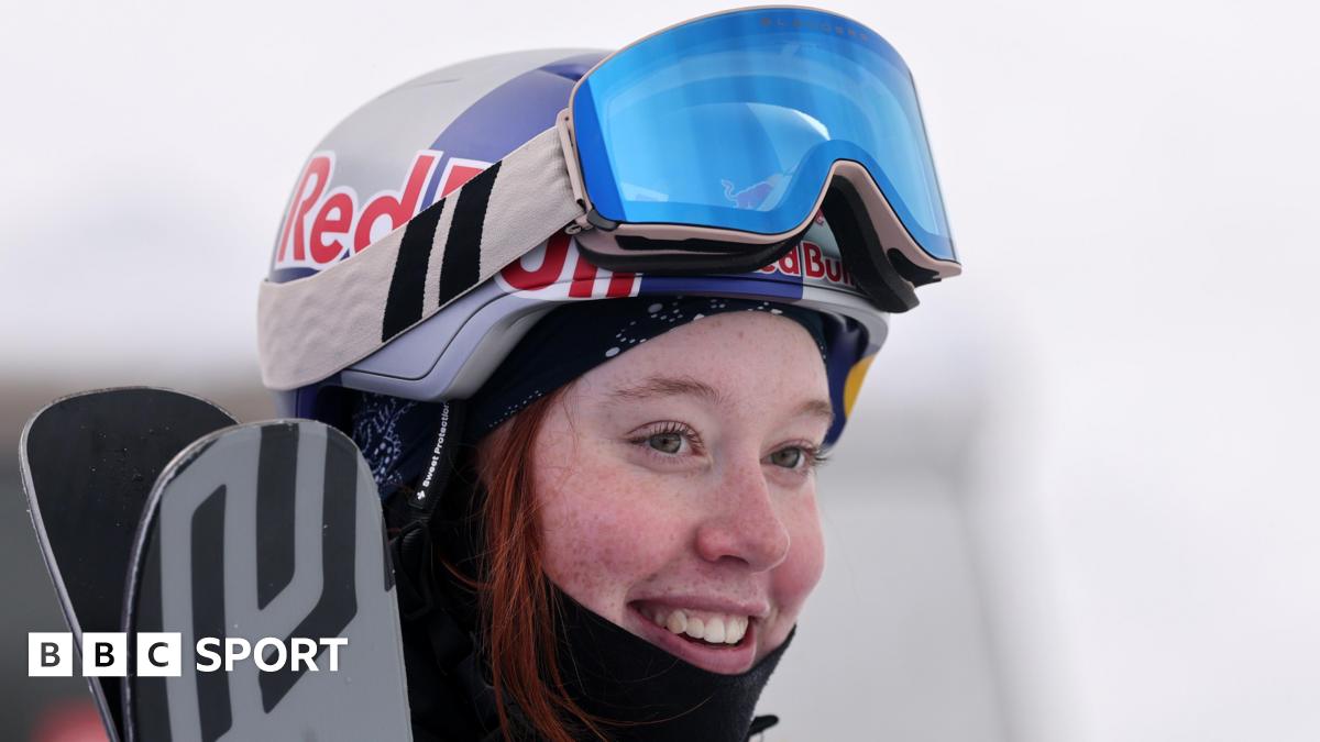 Freestyle skier Kirsty Muir smiles after competing
