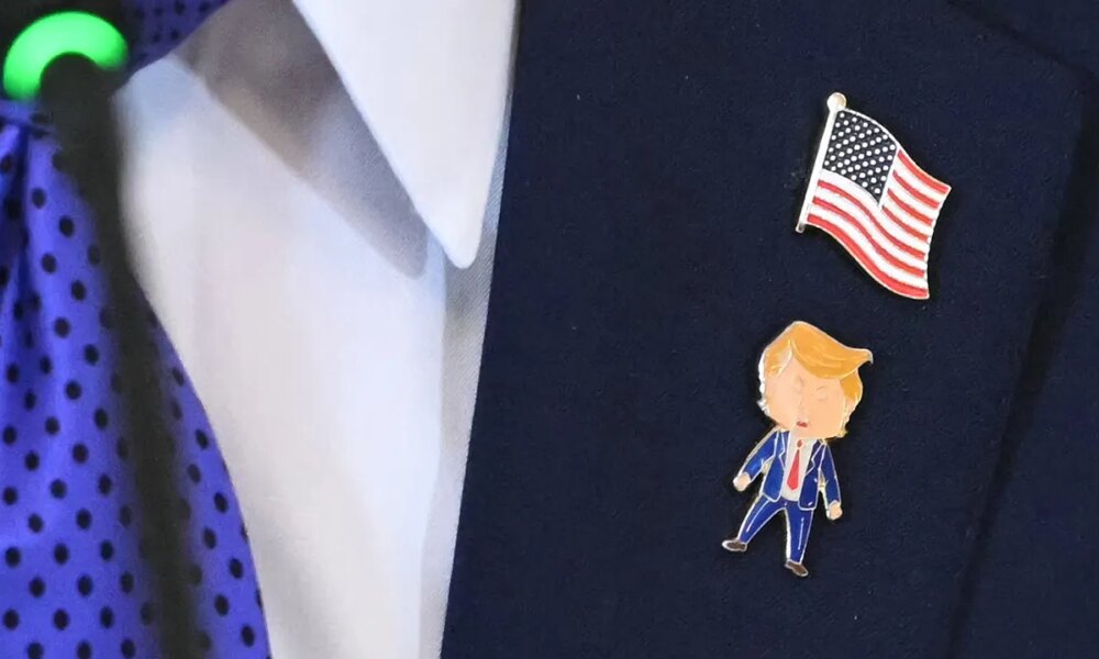 Trump unveils 'Happy Trump' pin, sparks online frenzy amid other collectibles