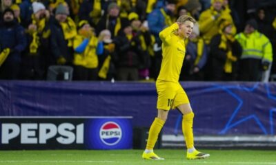 Fantastic Jens Petter Hauge strike seals Bodo/Glimt Champions League victory over Manchester City (Video)