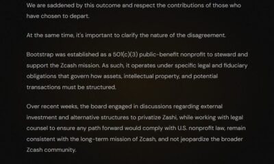 Zcash Split Deepens: Bootstrap Blames Nonprofit Rules as ZEC Plunges 16%