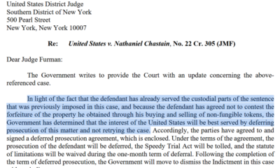 DOJ OpenSea NFT Fraud Case - Clayton's Letter