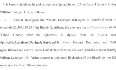 DOJ Sells 57 Bitcoin - Court Document
