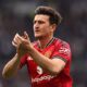 Harry Maguire applauding the Man United fans