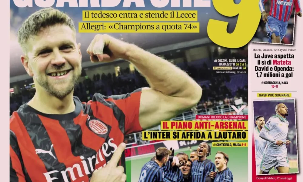 Today's Papers - Fullkrug puts pressure on Inter, Juventus push for Mateta