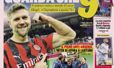 Today's Papers - Fullkrug puts pressure on Inter, Juventus push for Mateta