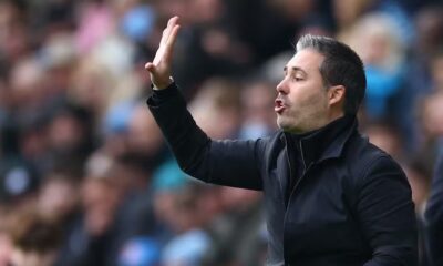 Leicester City manager Marti Cifuentes reacts