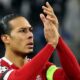 Liverpool's Virgil van Dijk applauds fans after the match