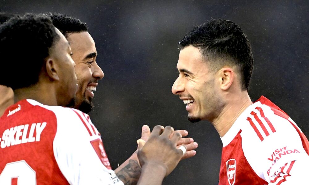 Portsmouth 1-4 Arsenal: Martinelli hat-trick sends Gunners through