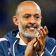 West Ham United head coach Nuno Espirito Santo applauding the supporters
